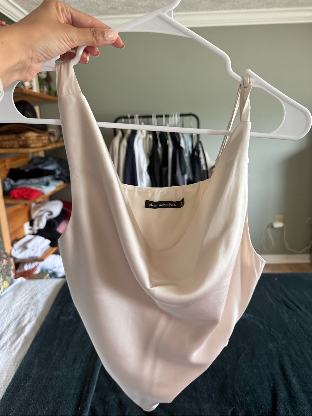 Abercrombie & Fitch Satin Draped Cowl Tank